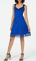 Donna Ricco Lace-Trim Fit and Flare Dress, Size 14