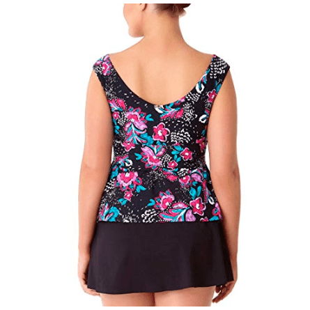 Anne Cole Wrap Off The Shoulder Tankini Top, 16W