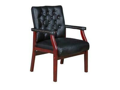 Regency Traditional Button Tufted Ivy League Side Guest Chair in Black