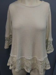 Style & Co Lace Bell Sleeve Top, Petite Medium