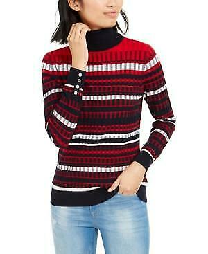 Tommy Hilfiger Textured Button-Sleeve Sweater, Size XL