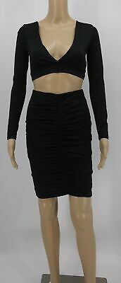 Fashion Nova Fashion Sexy Womens Two Piece Crop Top Mini Skirt Set Small