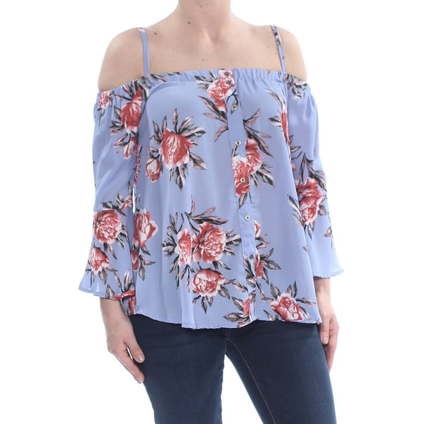 7 Sisters Juniors Cold-Shoulder Top, Size Medium