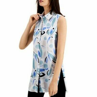 Alfani Womens Printed Sleeveless Tunic Top, Size Small