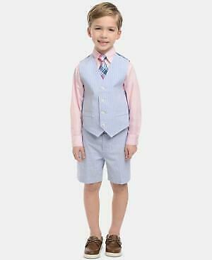 Nautica Little Boys 4-Pc. Seersucker Vest, Shorts, Dress Shirt and Tie Set.