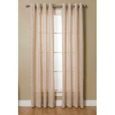 Miller Curtains Home Kailey Botanical Grommet Single Curtain Panel,95 Panel/Gold