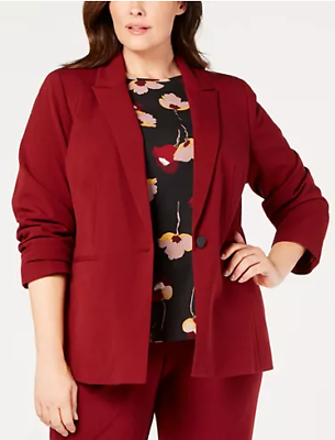 Nine West Women's Plus Size One-Button Jacket, Size 14W