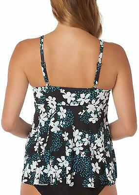 Swim Solutions Garden Confetti Underwire Babydoll Tankini Top,  Size 8