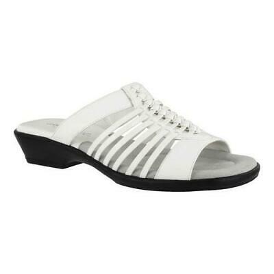Easy Street Womens White Nola Comfort Slip On Slide Sandals Size 10