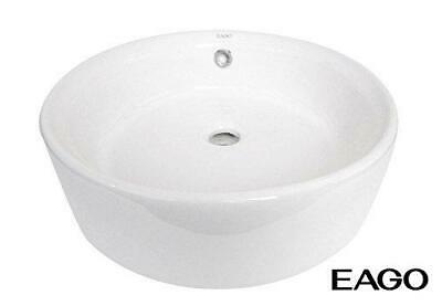 Eago EAGO 15.75-in White Round Counter Top Vessel Sink BA129