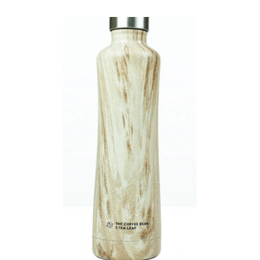 Coffee Bean Silhouette Bottle - Faux Wood