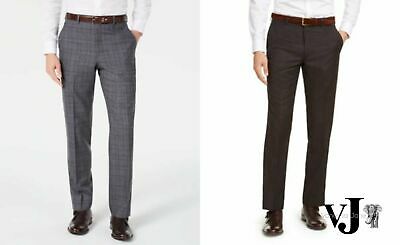 Michael Kors Mens Classic-Fit Airsoft Stretch Plaid Suit Pants