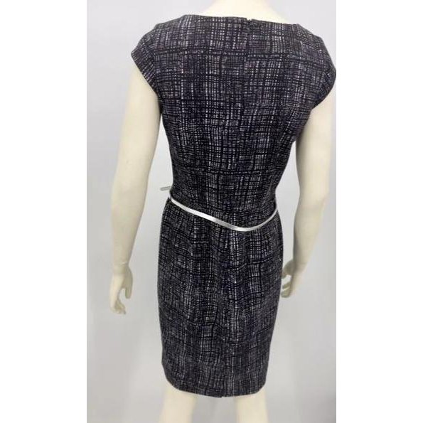 Calvin Klein Knit Cap Sleeve Plaid Dress, Size 6