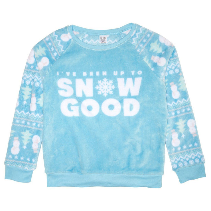 Evy of California Awake Big Girls Snow Good Plush Sweatshirt, Size XL
