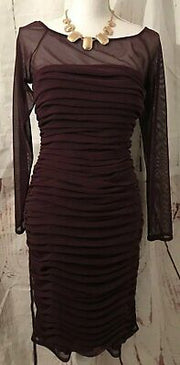 Mark Zunino Mesh Ruched Dress, Size 4
