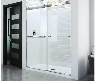 DreamLine Essence 56 In. To 60 In. X 76 In. Semi-Frameless Sliding Shower Door