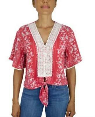 Be Bop Juniors Lace-Trim Tie-Front Top