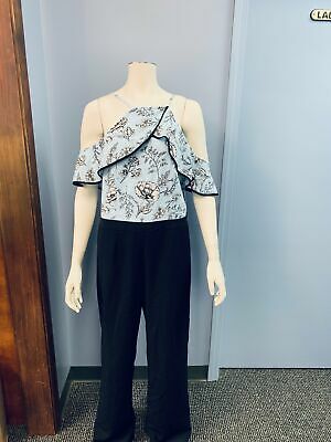 XOXO Womens Halter Floral Cold Shoulder Jumpsuit Juniors Size XXL