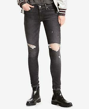 Levis Womens Distressed Skinny Fit Jeans, Size 24W X 30L