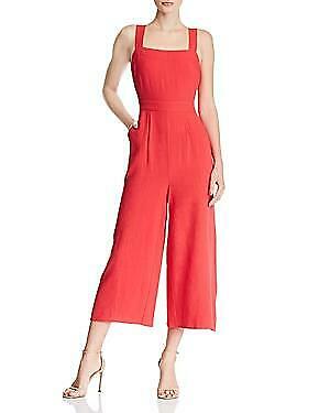 Aqua Tie-Back Wide-Leg Jumpsuit, Size Large