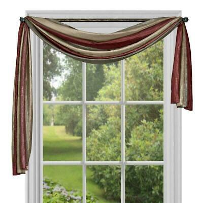 Achim Home Ombre Window Curtain Scarf, 50x144 Burgundy