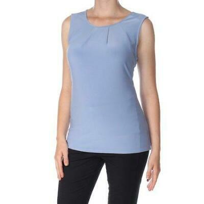 Dkny Womens Pleated Neck Sleeveless Blouse Top - Medium