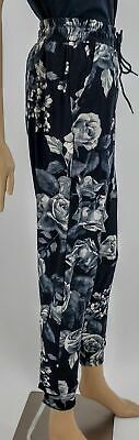 Leggings Depot Premium Joggers Flower Print High Waist Track, Size Small