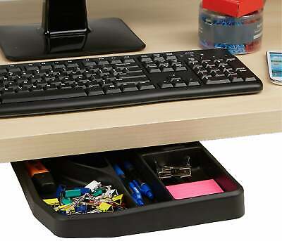 Mind Reader Under Desk Sliding Compartment Organizer, Black