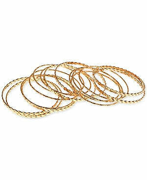 Style and Co Gold-Tone 15-PC. Set Woven and Textured Bangle Bracelets