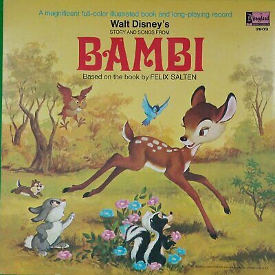 WALT DISNEY Bambi 3903 Red Label LP Vinyl  W/Booklet