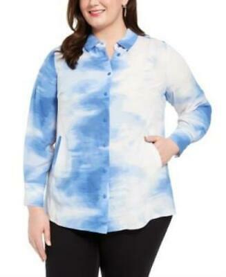 Alfani Plus Size Tied-Dyed Oversized Blouse, Size 3X