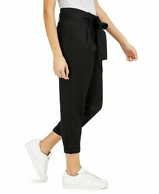 Indigo Rein Womens Juniors Paperbag Pants High Rise Pleated - Black - Small