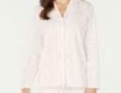 Charter Club Printed Fleece Notched Collar Pajama Top  XL