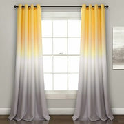 Lush Decor Window Curtains Yellow - Yellow & Gray Ombre Fiesta Room Darkening