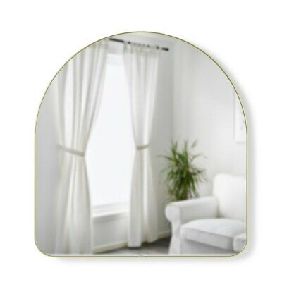 Umbra Hubba Arched Framed Wall Mirror 34 In. W x 36 In. H Brass