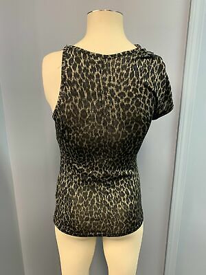 Charlotte Russe Womens Animal Print Cheetah One Shoulder Top, Size Small