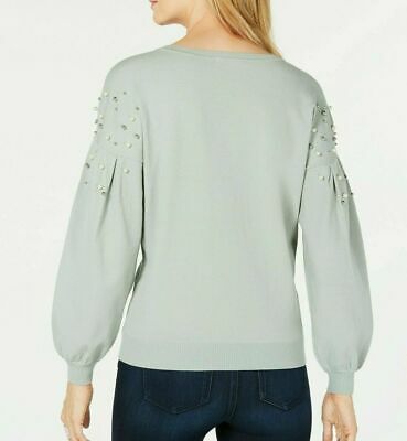 International Concepts Embellished Balloon-Sleeve Sweater