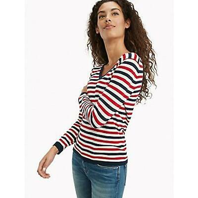 Tommy Hilfiger Womens Blue Striped Long Sleeve Top, Size XL