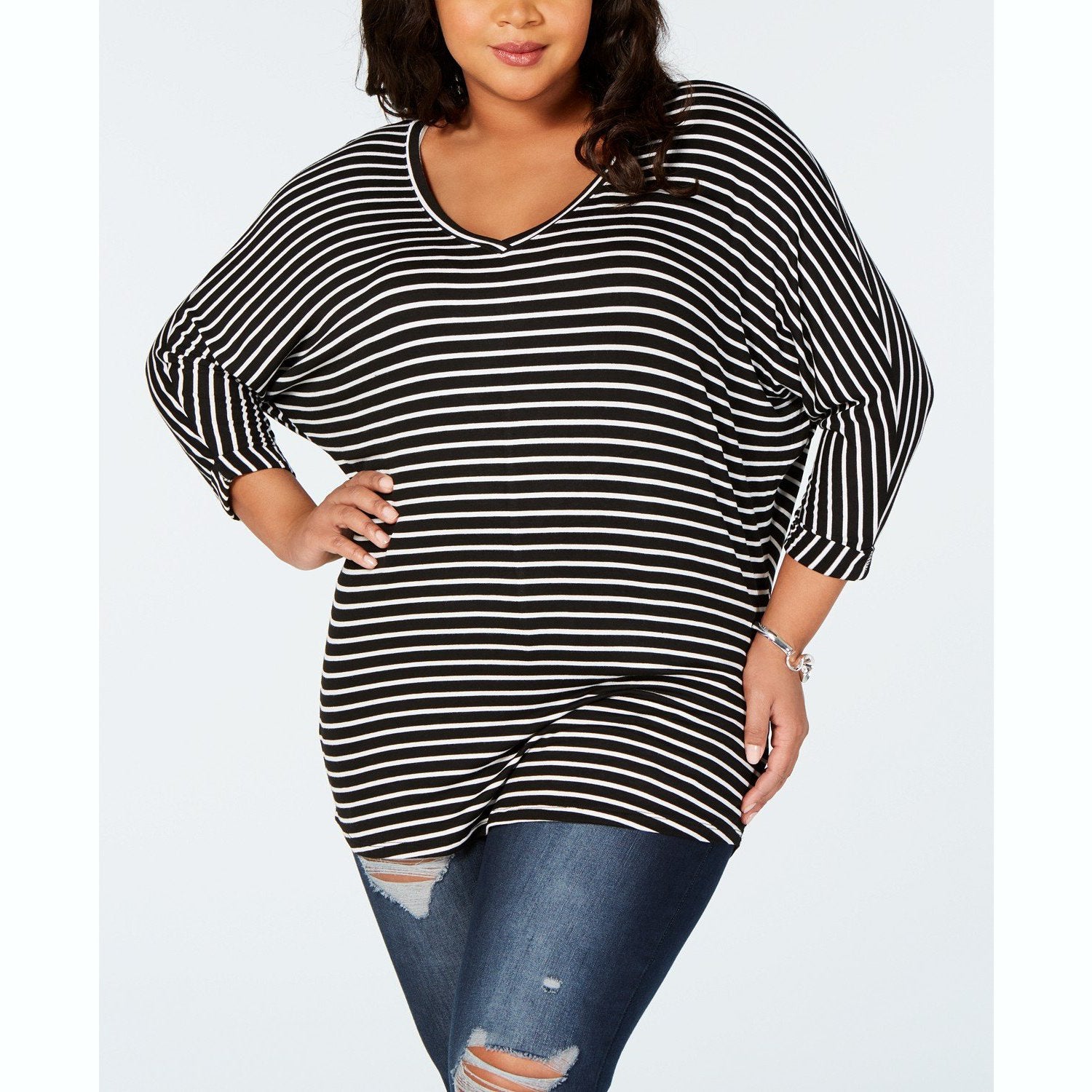 Celebrity Pink Plus Size Striped Shirt