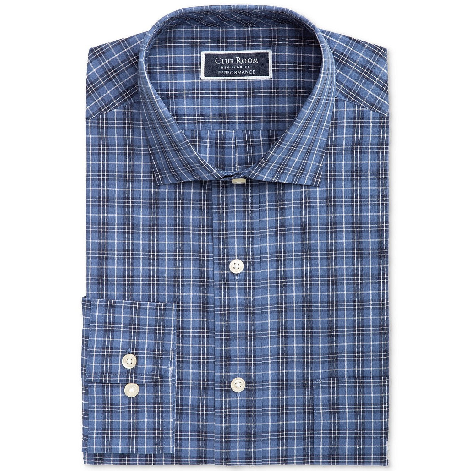 Club Room Mens Stretch Brushed Cotton Plaid Flannel Shirt