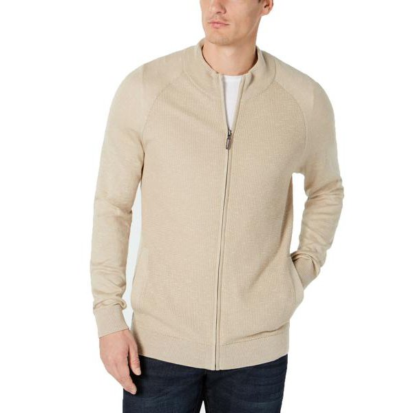 Club Room Mens Textured Full-Zip Cardigan