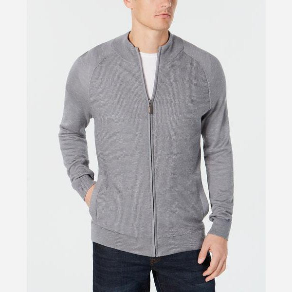 Club Room Mens Textured Full-Zip Cardigan