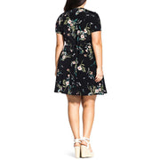 City Chic Plus Floral Button-Front Dress, Size XXL