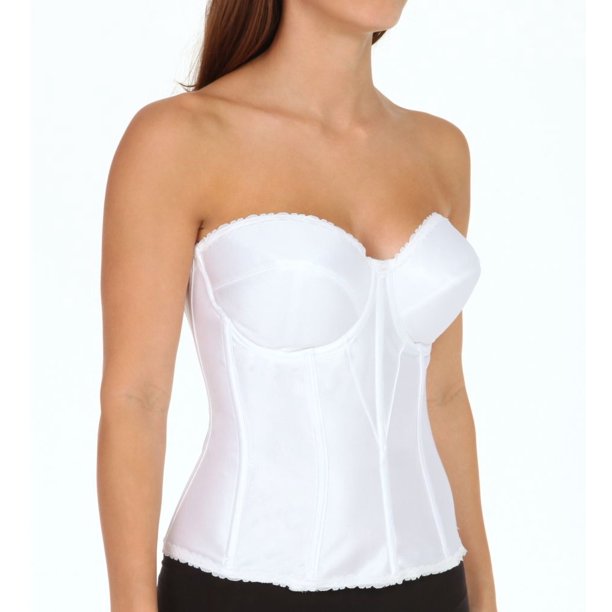 Carnival Bras: Satin Full Coverage Bustier 424, Womens, Size: 34 Ddd, White