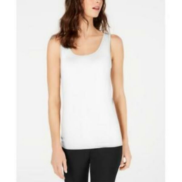 Inc International Concepts Women's White Seamless Scoop-Neck Tank Top S/M