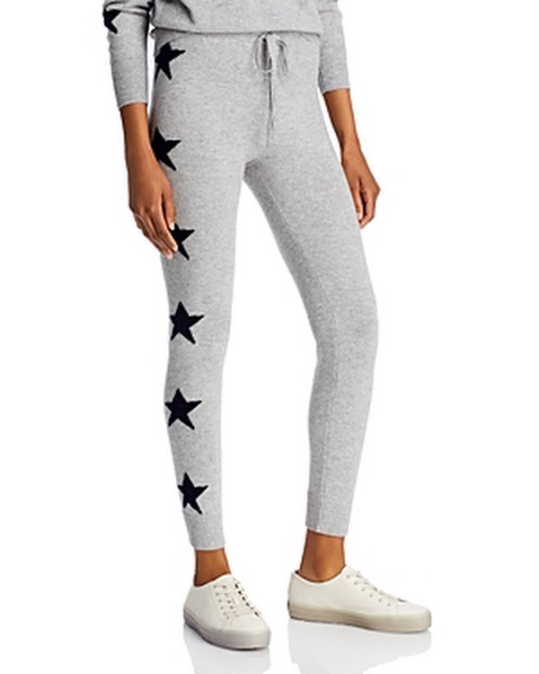 Aqua Cashmere Star Print Jogger Pants