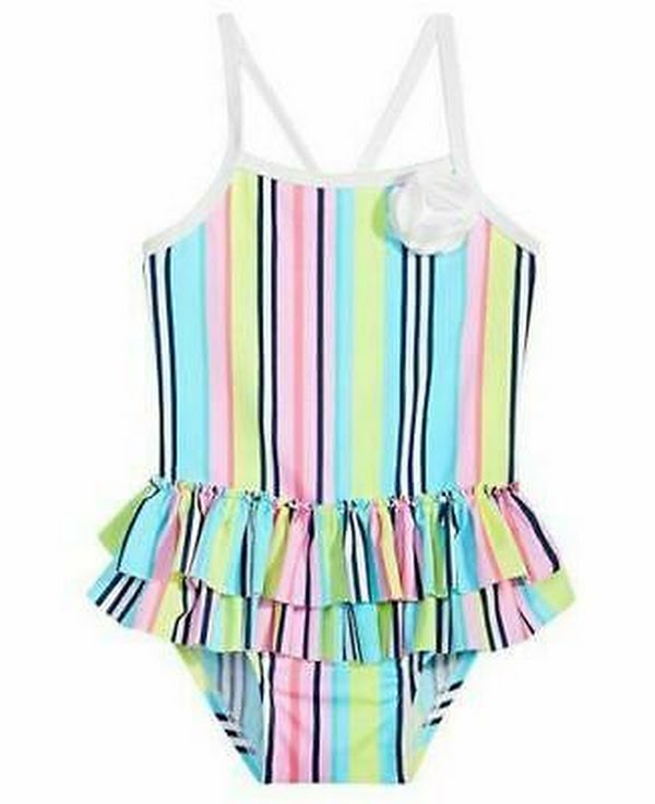 First Impressions Baby Girls Striped Swimsuit, Size 24Mo