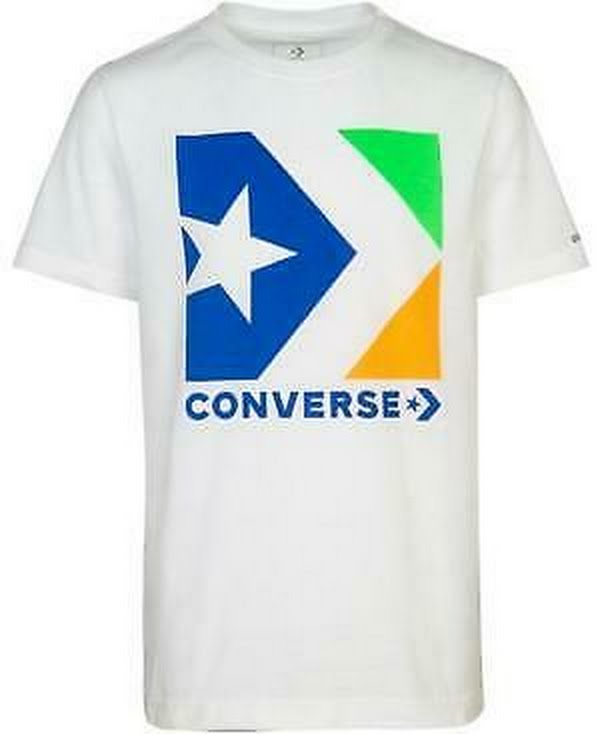 Converse Big Boys Chevron Star Logo Graphic Cotton T-Shirt - White, Size Large