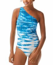 Vince Camuto Tie-Dye One-Shoulder Strappy-Side One-Piece Swimsuit, Size 6