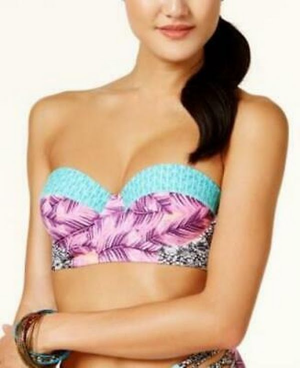 Hula Honey Juniors Leaf Breeze Underwire Push-up Midkini Swim Top